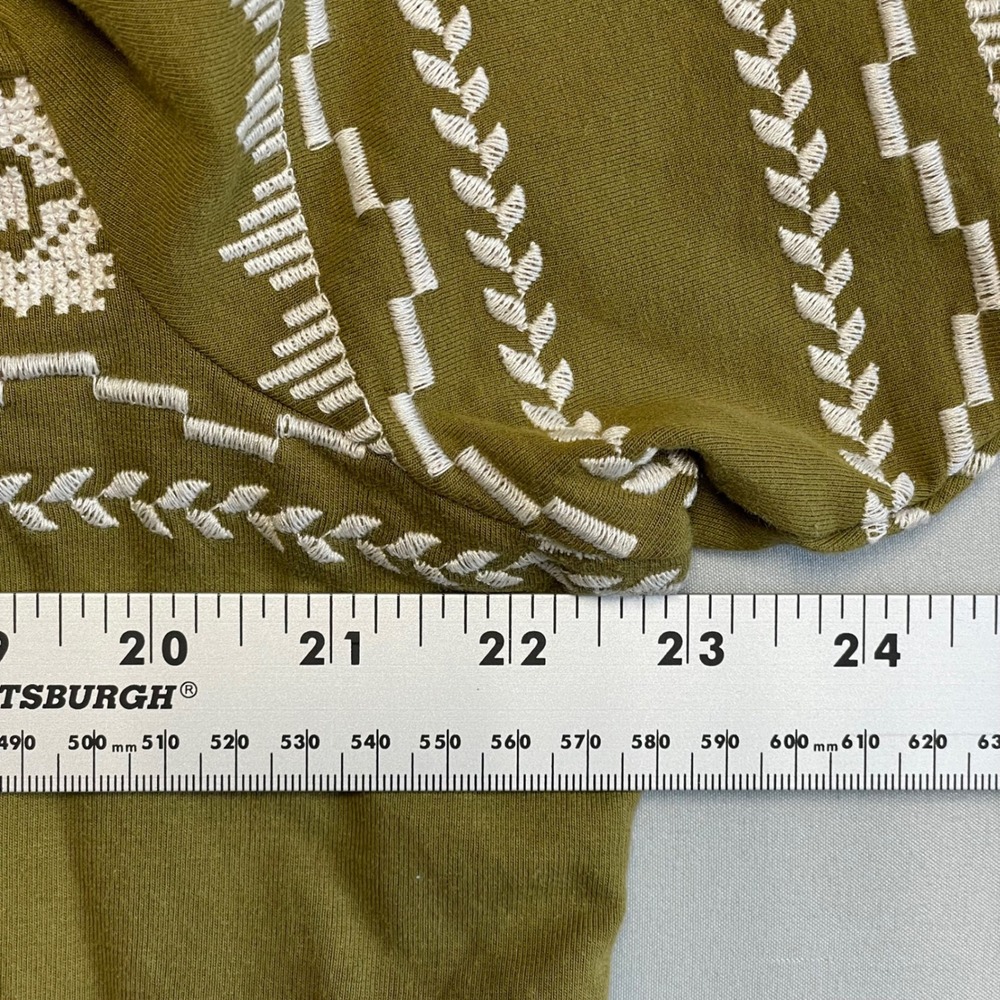 Garnet Hill Khaki Floral Embroidered Top - Picture 7 of 8